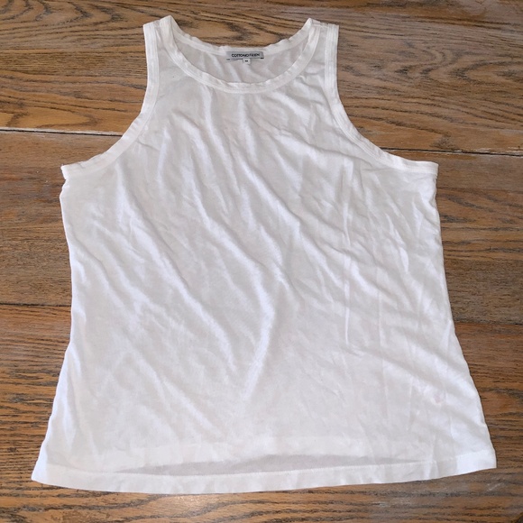 COTTON CITIZEN white standard tank/pima cotton/worn one time/washed once/M - Picture 1 of 5